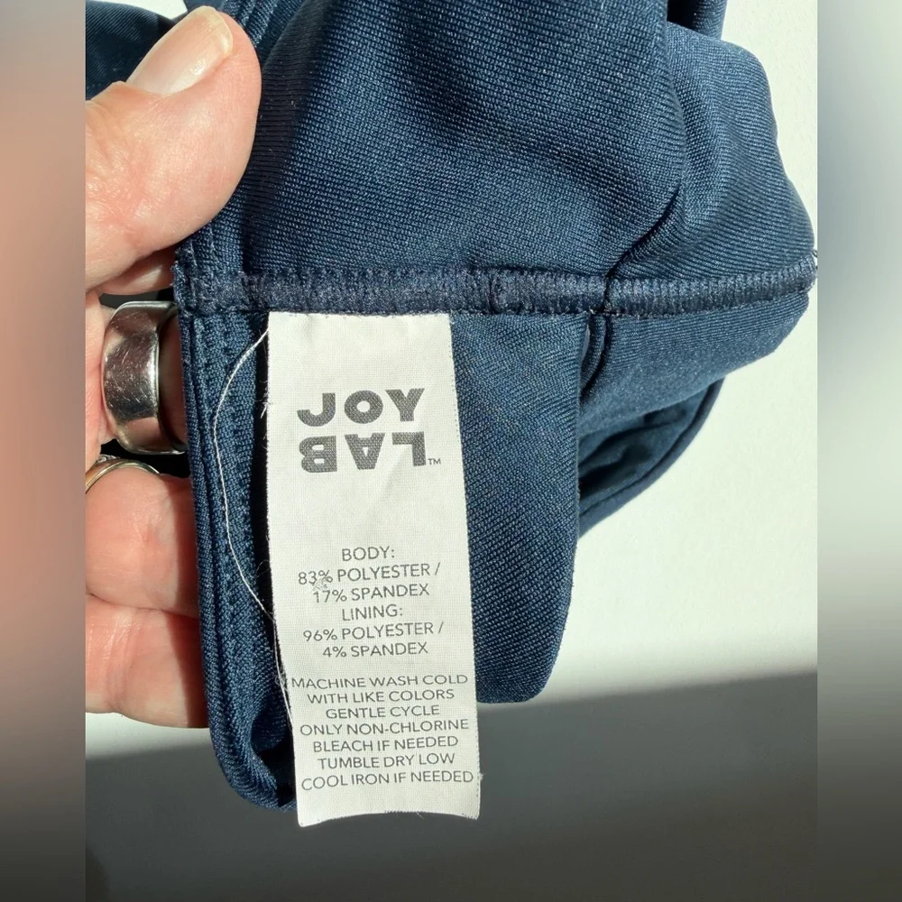 JoyLab Navy V Neck Sports Bra Medium Support Workout Yoga Activewear size M